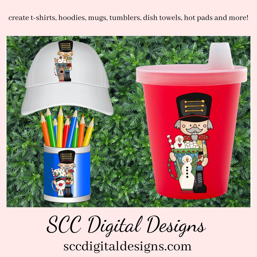 Nutcracker Christmas PNG, Christmas Coffee, Cocoa Mug, Santa, Reindeer, Snowman Snowmen, Xmas Tree, DIY Gift for Her, DIY Printables, Exclusive Clipart Set, Instant Download, Commercial Use Clip Art, Scrapbook Elements, Craft Supplies, Scrapbook Elements, Personal Use