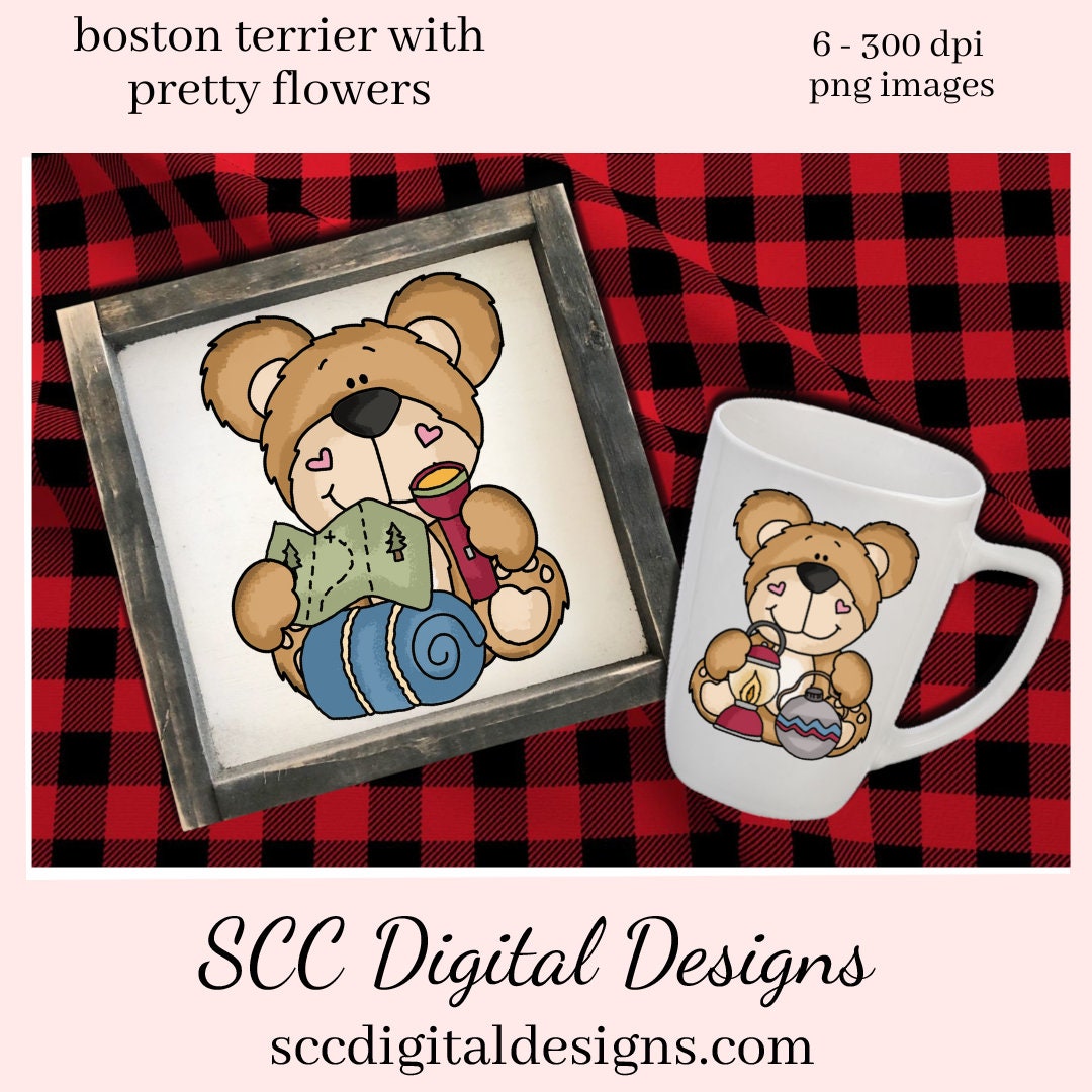 Camping Bear PNG, Tent, Sleeping Bag, Camp Fire, Lantern, Map, DIY Gift for Her, DIY Printables, Exclusive Clipart Set, Instant Download, Commercial Use Clip Art, Scrapbook Elements, Craft Supplies, Personal Use, Whimsical Wildlife