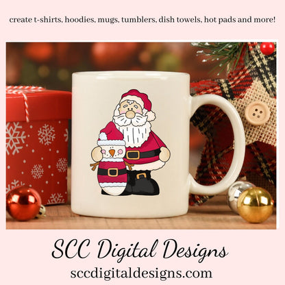 Santa Claus PNG, Snowmen, Snowman, Red White Hat, DIY Gift for Her, DIY Printables, Exclusive Clipart Set, Instant Download, Commercial Use Clip Art, Scrapbook Elements, Craft Supplies, Scrapbook Elements, Personal Use, Christmas Clipart, Xmas Hats