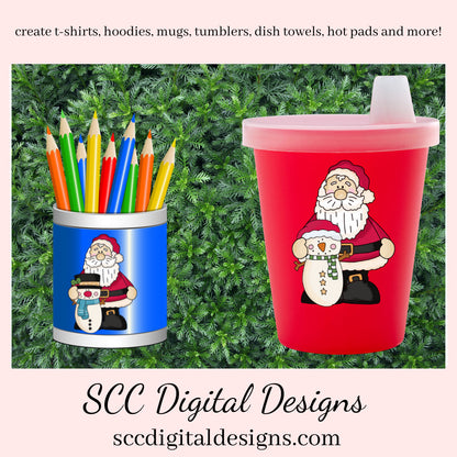 Santa Claus PNG, Snowmen, Snowman, Red White Hat, DIY Gift for Her, DIY Printables, Exclusive Clipart Set, Instant Download, Commercial Use Clip Art, Scrapbook Elements, Craft Supplies, Scrapbook Elements, Personal Use, Christmas Clipart, Xmas Hats
