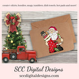 Santa Claus PNG, Christmas Stockings Nutcracker Xmas Cookies, Red White Hat, DIY Gift for Her, DIY Printables, Exclusive Clipart Set, Instant Download, Commercial Use Clip Art, Scrapbook Elements, Craft Supplies, Scrapbook Elements, Personal Use, Christmas Clipart, Xmas Hats