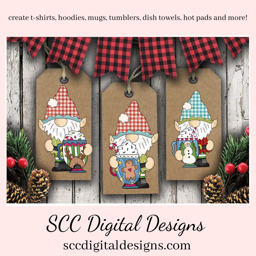 Our Clipart collections are great to create home decor, coffee mugs, tumblers, t-shirts, hoodies, kitchen towels, hot pads, and so much more!  Elf Gnome PNG, Hot Cocoa Mugs, Reindeer, Snowman, Snowmen, Santa, Gingerbread Cookie, DIY Gift for Her, DIY Printables, Exclusive Clipart Set, Instant Download, Commercial Use Clip Art, Scrapbook Elements, Craft Supplies, Scrapbook Elements, Personal Use