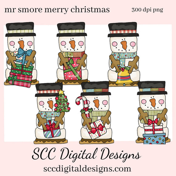 Smore PNG, Christmas Gifts, Xmas Presents, Gift Wrap, Gingerbread, Holiday Candy, Christmas Tree, DIY Gift for Her, DIY Printables, Exclusive Clipart Set, Instant Download, Commercial Use Clip Art, Craft Supplies, Scrapbook Elements, Personal Use