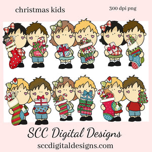 Christmas Kids PNG, Hot Cocoa Mug, Reindeer, Snowman Snowmen, Christmas Tree, Holiday Cookies, DIY Gift for Her, DIY Printables, Exclusive Clipart Set, Instant Download, Commercial Use Clip Art, Craft Supplies, Scrapbook Elements, Personal Use