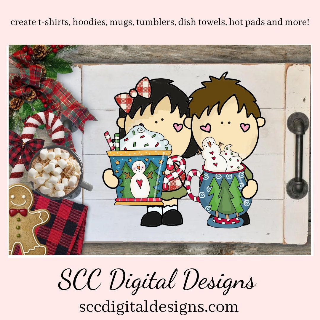 Christmas Kids PNG, Hot Cocoa Mug, Reindeer, Snowman Snowmen, Christmas Tree, Holiday Cookies, DIY Gift for Her, DIY Printables, Exclusive Clipart Set, Instant Download, Commercial Use Clip Art, Craft Supplies, Scrapbook Elements, Personal Use