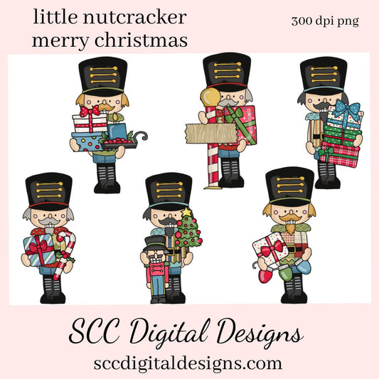 Nutcracker Christmas PNG, Xmas Tree, Holiday Gifts, Christmas Lights, Wrapped Presents, DIY Gift for Her, DIY Printables, Exclusive Clipart Set, Instant Download, Commercial Use Clip Art, Scrapbook Elements, Craft Supplies, Scrapbook Elements, Personal Use