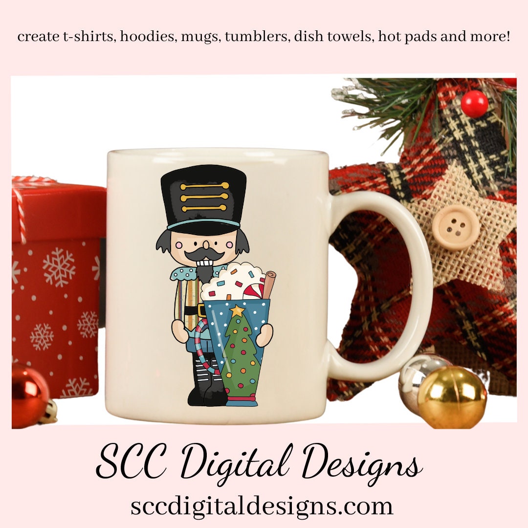 Nutcracker Christmas PNG, Christmas Coffee, Cocoa Mug, Santa, Reindeer, Snowman Snowmen, Xmas Tree, DIY Gift for Her, DIY Printables, Exclusive Clipart Set, Instant Download, Commercial Use Clip Art, Scrapbook Elements, Craft Supplies, Scrapbook Elements, Personal Use