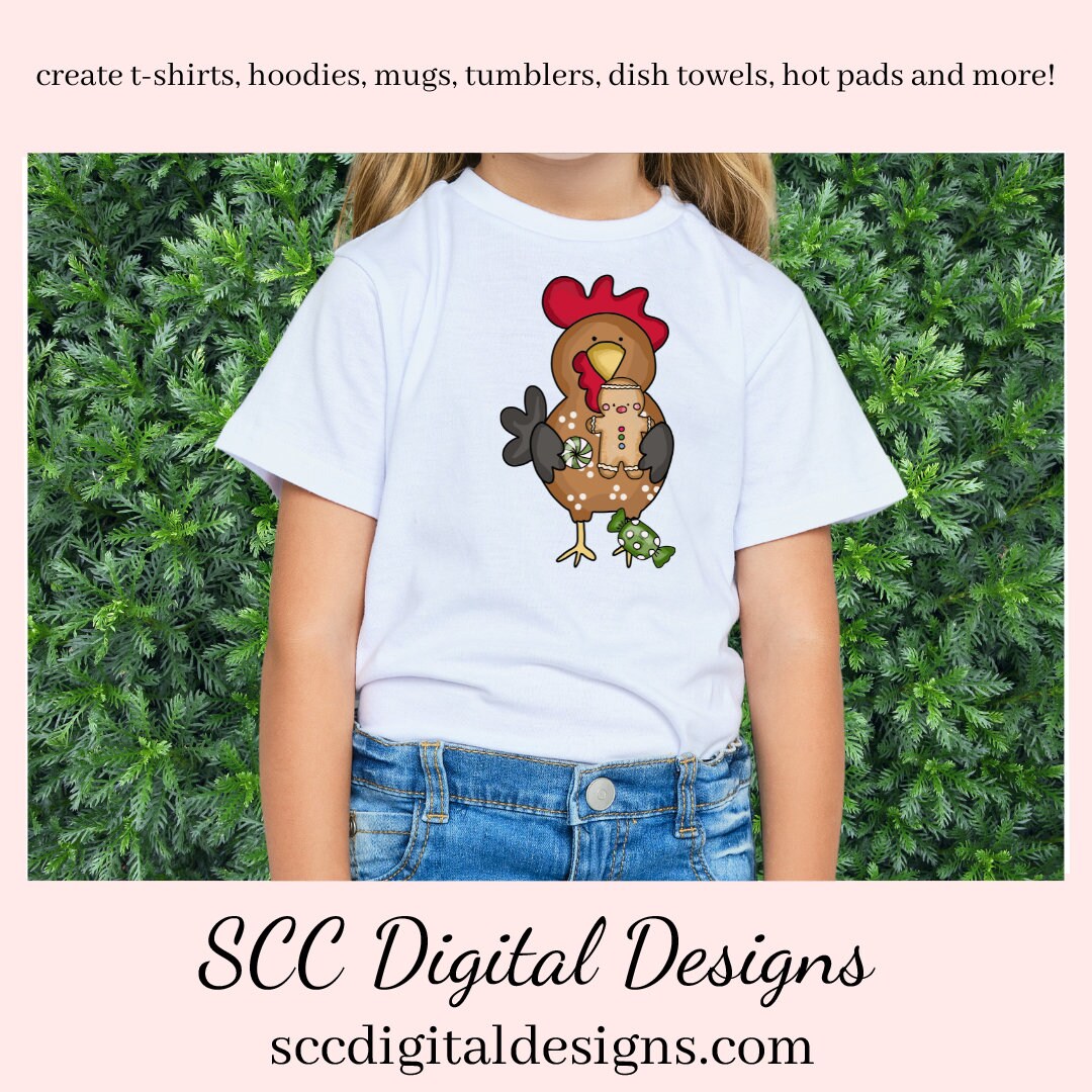 Funny Chicken PNG, Christmas Treat, Xmas Tree, Holiday Candy, Chocolate Chip Cookies, Gingerbread, DIY Gift for Her, DIY Printables, Exclusive Clipart Set, Instant Download, Commercial Use Clip Art, Scrapbook Elements, Craft Supplies, Scrapbook Elements, Personal Use