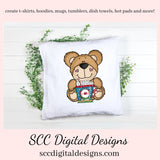 Christmas Bear PNG, Cocoa Mugs, Reindeer, Snowman, Snowmen, Santa, DIY Gift for Her, DIY Printables, Exclusive Clipart Set, Instant Download, Commercial Use Clip Art, Scrapbook Elements, Craft Supplies, Personal Use, Christmas Clipart