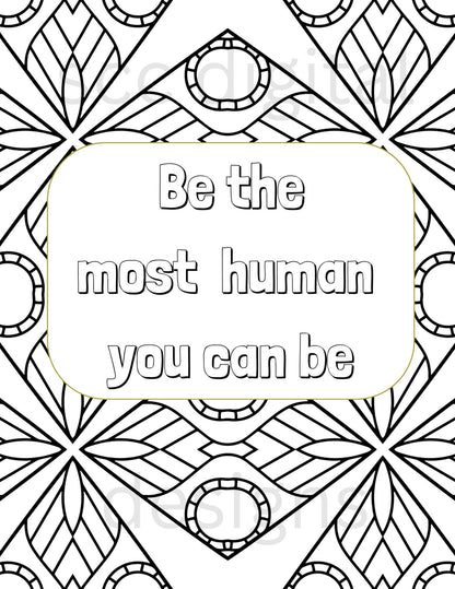 Adult Coloring Pages, Mandala Printable Wall Art, Geometric Shapes, Print at Home, Inspirational Quotes, Fun Educational, Instant Download, Personal Use Instant Download, Personal Use