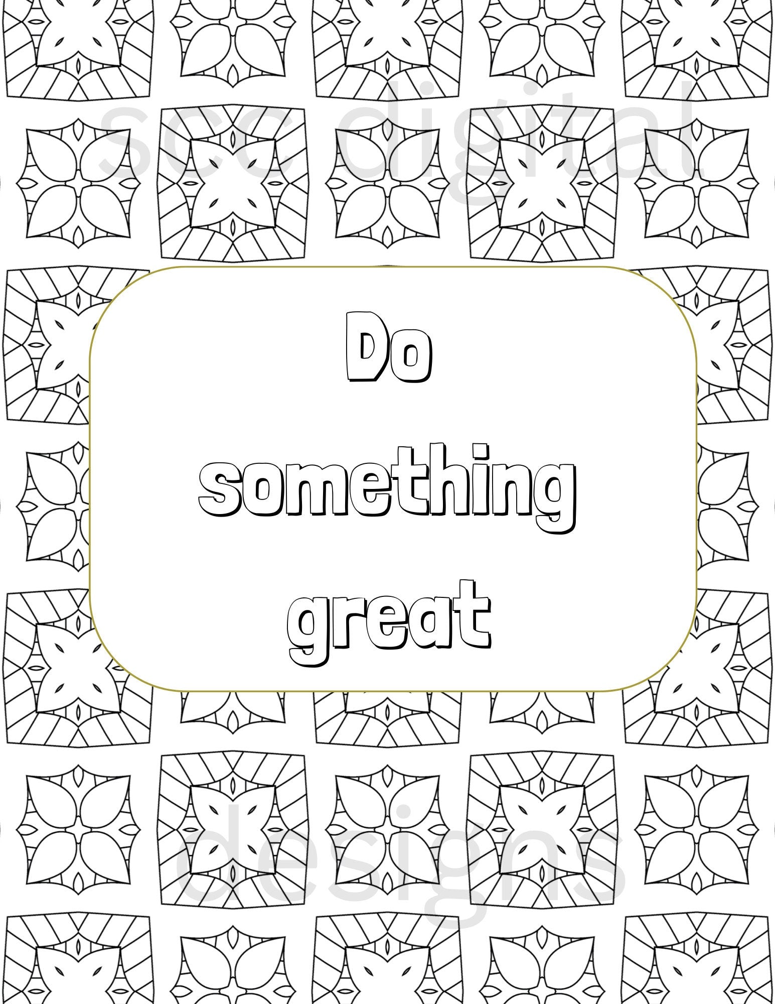 Adult Coloring Pages 3, Mandala Printable Wall Art, Geometric Shapes, Print at Home, Inspirational Quotes, Fun Educational, Instant Download, Personal Use Instant Download, Personal Use