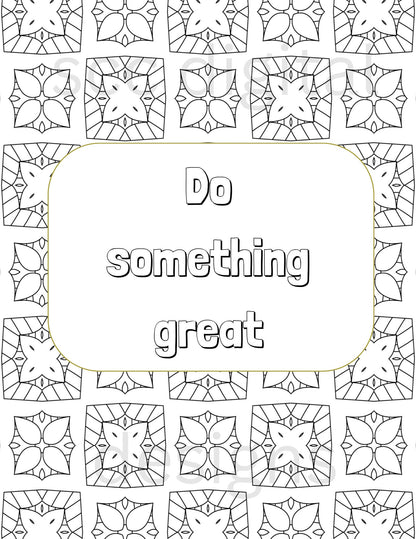 Adult Coloring Pages 3, Mandala Printable Wall Art, Geometric Shapes, Print at Home, Inspirational Quotes, Fun Educational, Instant Download, Personal Use Instant Download, Personal Use