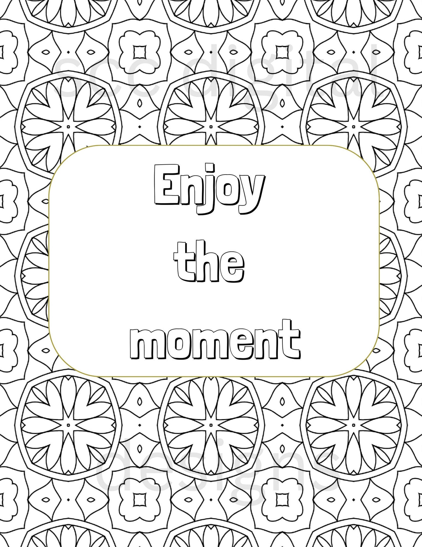 Adult Coloring Pages 3, Mandala Printable Wall Art, Geometric Shapes, Print at Home, Inspirational Quotes, Fun Educational, Instant Download, Personal Use Instant Download, Personal Use