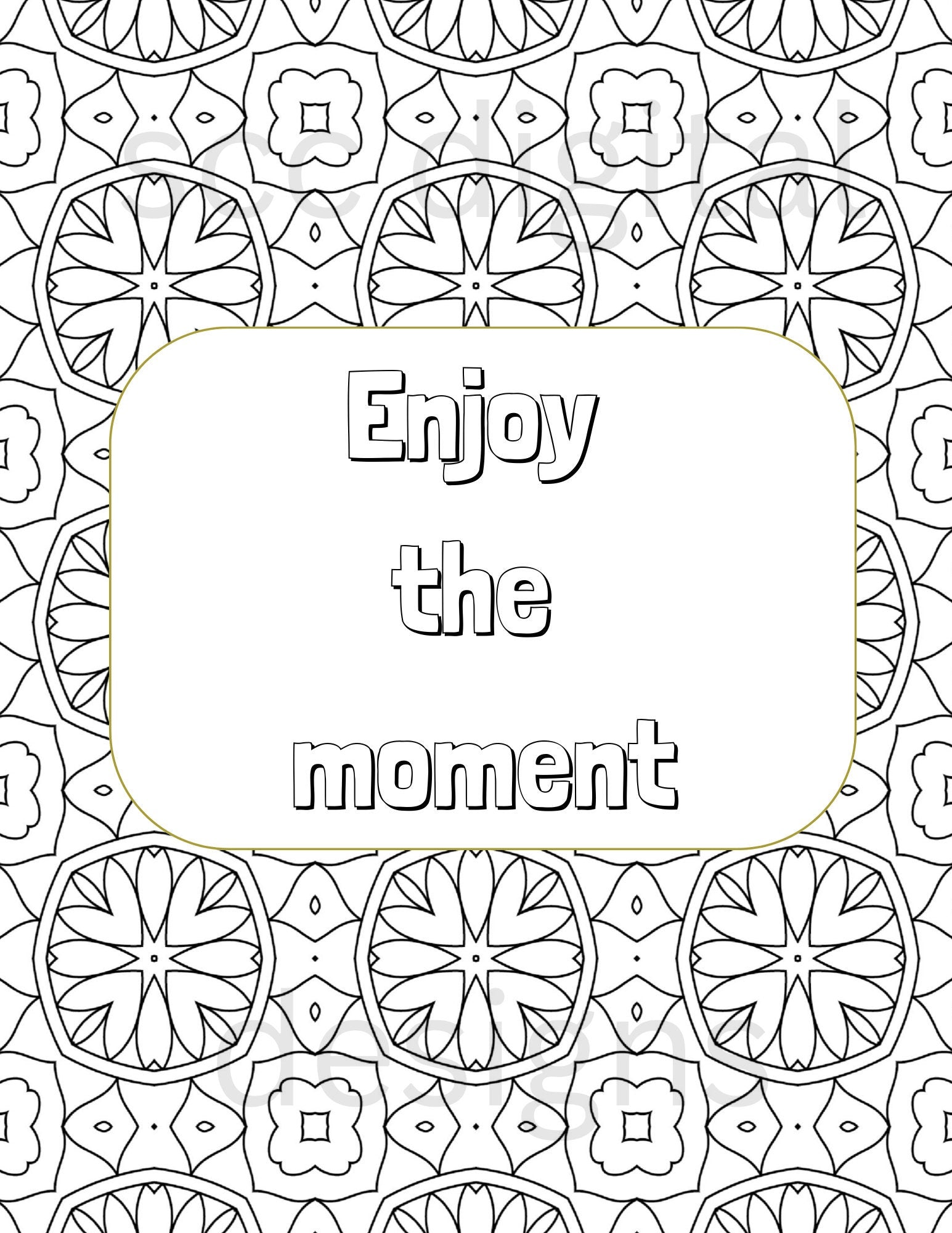 Adult Coloring Pages 3, Mandala Printable Wall Art, Geometric Shapes, Print at Home, Inspirational Quotes, Fun Educational, Instant Download, Personal Use Instant Download, Personal Use