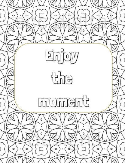 Adult Coloring Pages 3, Mandala Printable Wall Art, Geometric Shapes, Print at Home, Inspirational Quotes, Fun Educational, Instant Download, Personal Use Instant Download, Personal Use