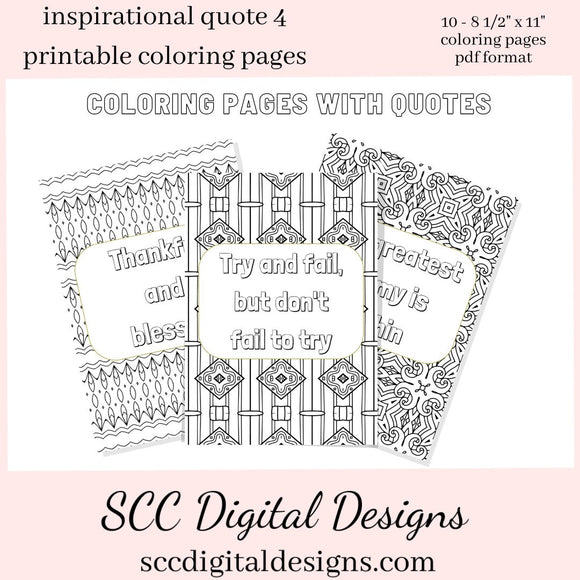 Adult Coloring Pages 4, Mandala Printable Wall Art, Geometric Shapes, Print at Home, Inspirational Quotes, Fun Educational, Instant Download, Personal Use Instant Download, Personal Use