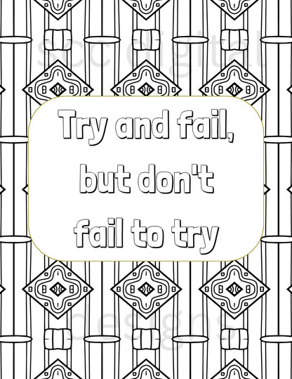 Adult Coloring Pages 4, Mandala Printable Wall Art, Geometric Shapes, Print at Home, Inspirational Quotes, Fun Educational, Instant Download, Personal Use Instant Download, Personal Use