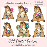 Horse PNG, Spring Flowers, Blue Bird, Frog, Butterfly, Bee, DIY Gift for Her, DIY Printables, Exclusive Clipart Set, Instant Download, Commercial Use Clip Art, Scrapbook Elements, Craft Supplies, Personal Use