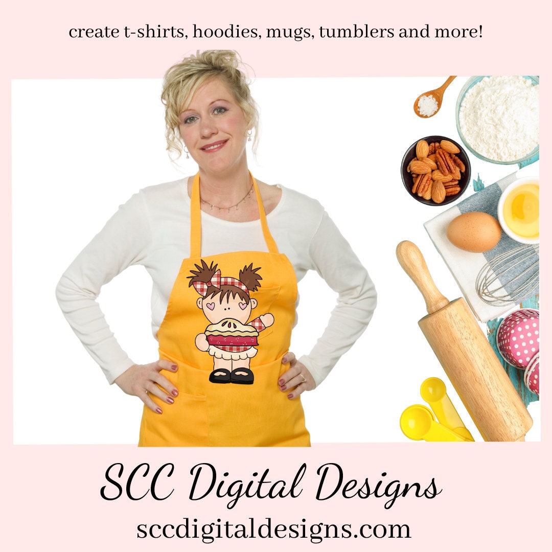 In the Kitchen PNG, Pigtail Girls, Eggs, Chicken, Utensils, DIY Gift for Her, DIY Printables, Exclusive Clipart Set, Instant Download, Commercial Use Clip Art, Scrapbook Elements, Craft Supplies, Personal Use