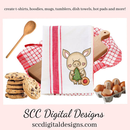 Pig PNG, Christmas Treats, Xmas Cookies, Holiday Candy, DIY Gift for Her, DIY Printables, Exclusive Clipart Set, Instant Download, Commercial Use Clip Art, Scrapbook Elements, Craft Supplies, Scrapbook Elements, Personal Use, Piggy Lover Gifts