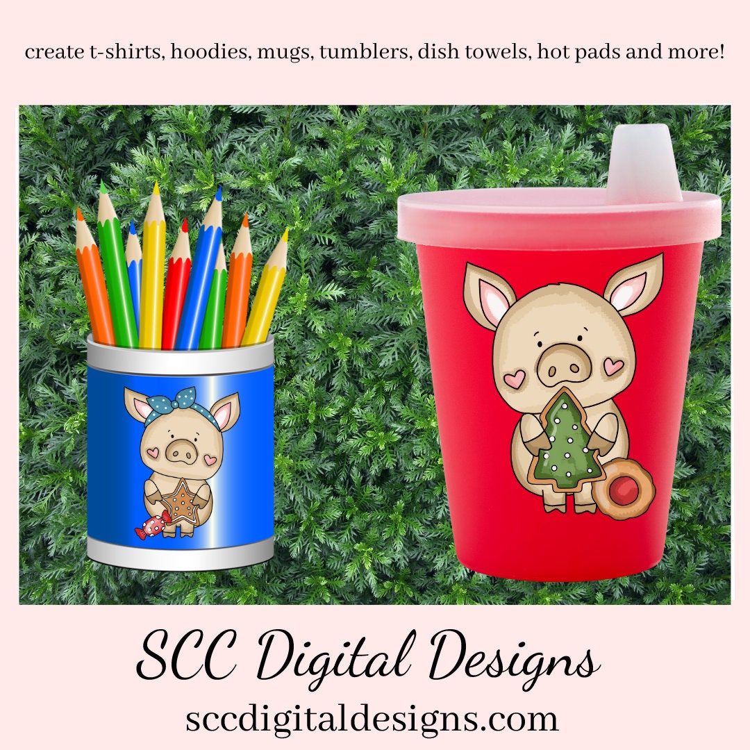 Pig PNG, Christmas Treats, Xmas Cookies, Holiday Candy, DIY Gift for Her, DIY Printables, Exclusive Clipart Set, Instant Download, Commercial Use Clip Art, Scrapbook Elements, Craft Supplies, Scrapbook Elements, Personal Use, Piggy Lover Gifts