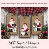 Santa Claus PNG, Snowmen, Snowman, Red White Hat, DIY Gift for Her, DIY Printables, Exclusive Clipart Set, Instant Download, Commercial Use Clip Art, Scrapbook Elements, Craft Supplies, Scrapbook Elements, Personal Use, Christmas Clipart, Xmas Hats