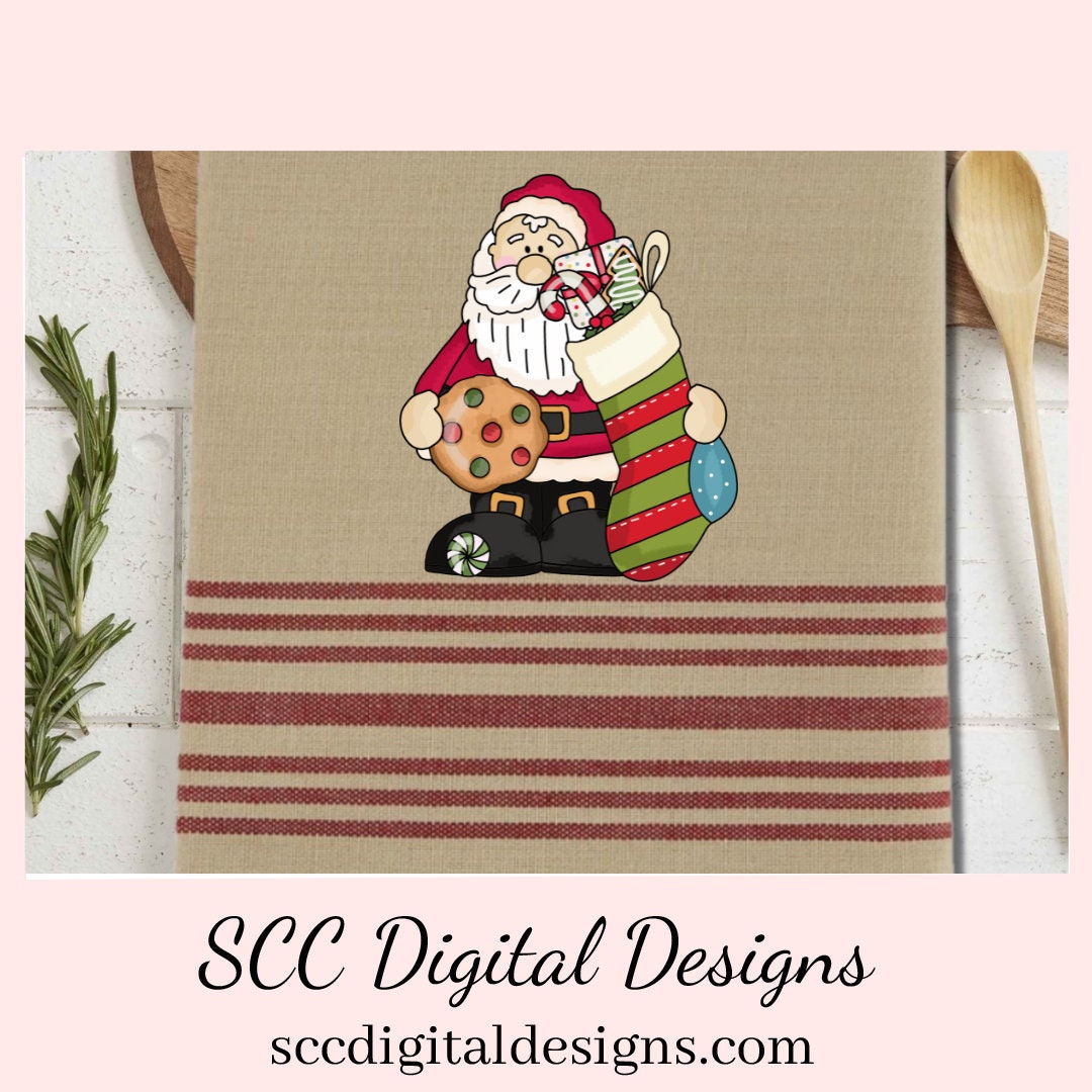 Santa Claus PNG, Christmas Stockings Nutcracker Xmas Cookies, Red White Hat, DIY Gift for Her, DIY Printables, Exclusive Clipart Set, Instant Download, Commercial Use Clip Art, Scrapbook Elements, Craft Supplies, Scrapbook Elements, Personal Use, Christmas Clipart, Xmas Hats