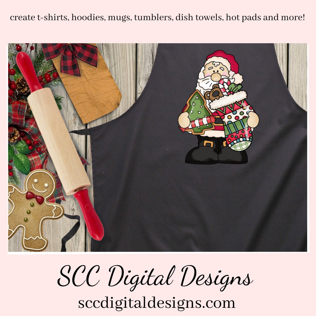 Santa Claus PNG, Christmas Stockings Nutcracker Xmas Cookies, Red White Hat, DIY Gift for Her, DIY Printables, Exclusive Clipart Set, Instant Download, Commercial Use Clip Art, Scrapbook Elements, Craft Supplies, Scrapbook Elements, Personal Use, Christmas Clipart, Xmas Hats