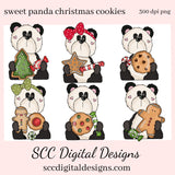 Panda PNG, Christmas Gingerbread, Xmas Cookies, Holiday Candy, DIY Gift for Her, DIY Printables, Exclusive Clipart Set, Instant Download, Commercial Use Clip Art, Scrapbook Elements, Craft Supplies, Personal Use, Christmas Clipart, Panda Bear