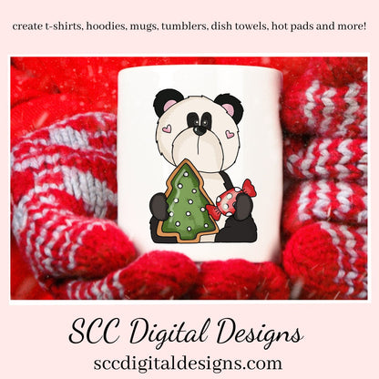 Panda PNG, Christmas Gingerbread, Xmas Cookies, Holiday Candy, DIY Gift for Her, DIY Printables, Exclusive Clipart Set, Instant Download, Commercial Use Clip Art, Scrapbook Elements, Craft Supplies, Personal Use, Christmas Clipart, Panda Bear