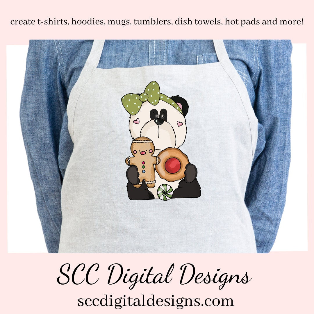 Panda PNG, Christmas Gingerbread, Xmas Cookies, Holiday Candy, DIY Gift for Her, DIY Printables, Exclusive Clipart Set, Instant Download, Commercial Use Clip Art, Scrapbook Elements, Craft Supplies, Personal Use, Christmas Clipart, Panda Bear