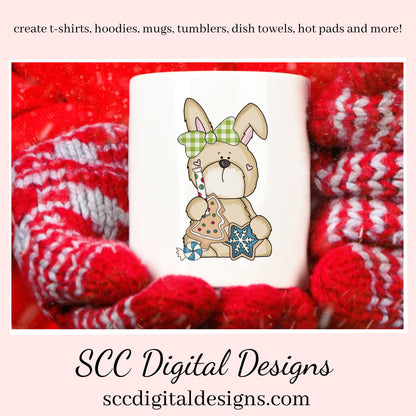 Rabbit PNG, Snowman, Snowmen, Xmas Cookies, Holiday Candy, Santa, Candy Cane, DIY Gift for Her, DIY Printables, Exclusive Clipart Set, Instant Download, Commercial Use Clip Art, Scrapbook Elements, Craft Supplies, Personal Use, Christmas Clipart