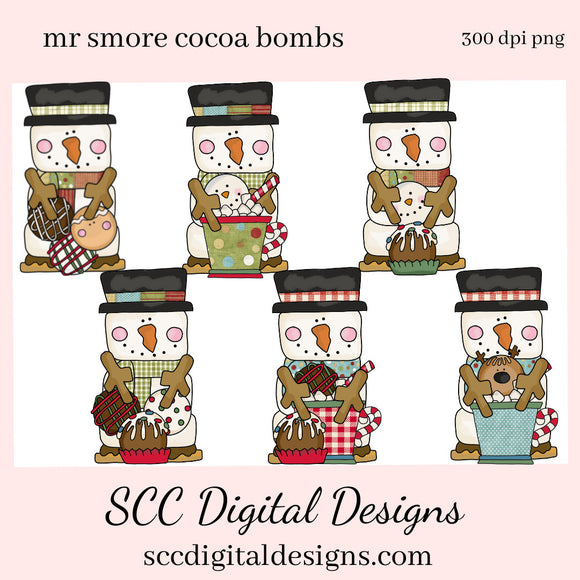 Smore Clipart, Cocoa Bombs, Chocolate Mug, Reindeer, DIY Gift for Her, DIY Printables, Exclusive Clipart Set, Instant Download, Commercial Use Clip Art, Scrapbook Elements, Craft Supplies, Personal Use, Christmas Clipart