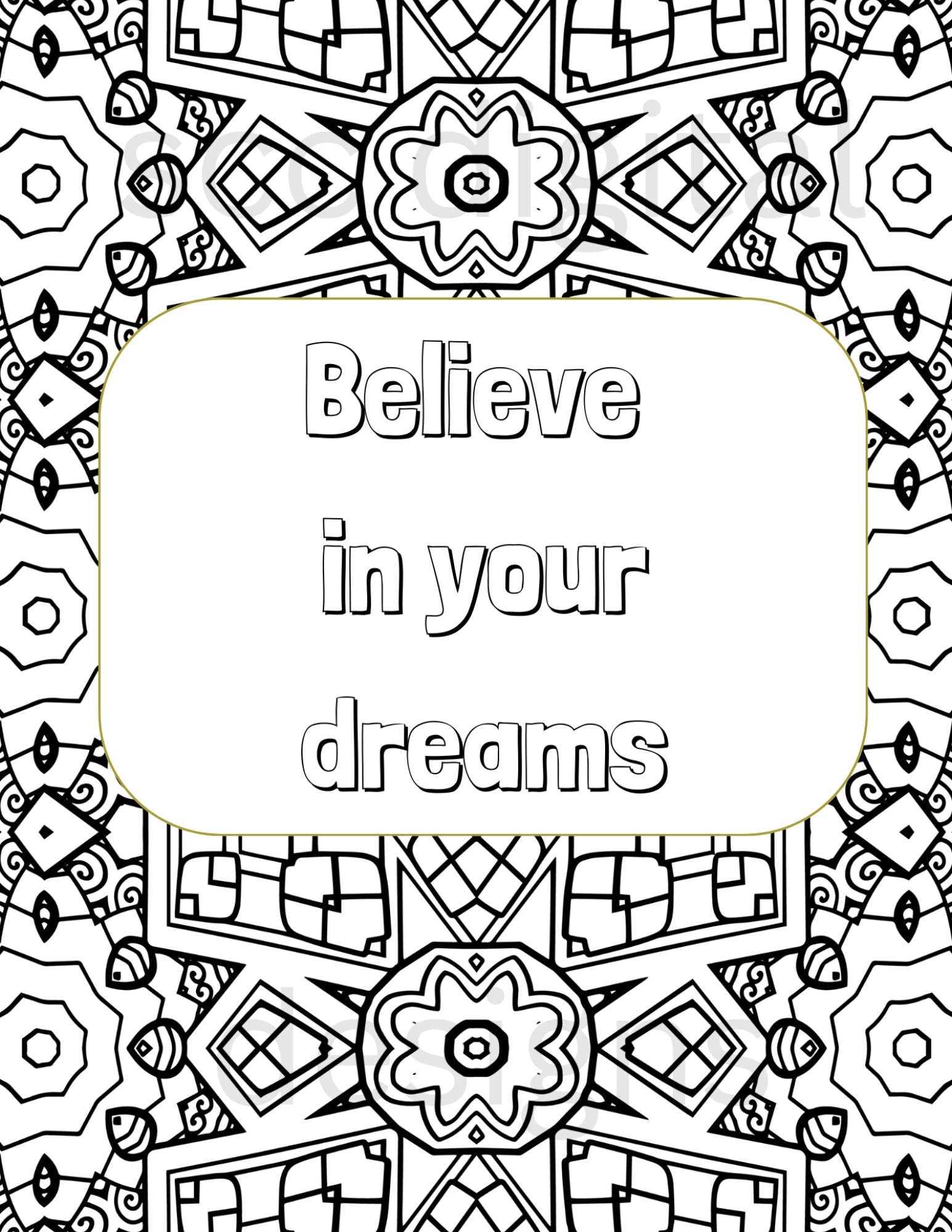 Adult Coloring Pages, Mandala Printable Wall Art, Geometric Shapes, Print at Home, Inspirational Quotes, Fun Educational, Instant Download, Personal Use Instant Download, Personal Use