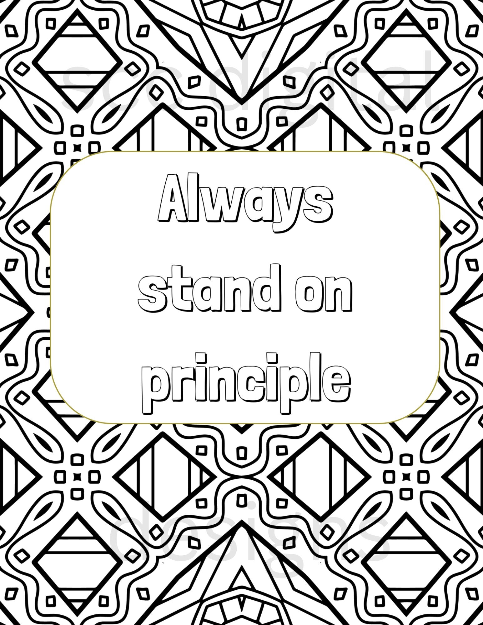 Adult Coloring Pages 4, Mandala Printable Wall Art, Geometric Shapes, Print at Home, Inspirational Quotes, Fun Educational, Instant Download, Personal Use Instant Download, Personal Use
