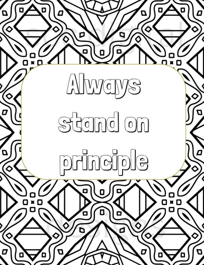 Adult Coloring Pages 4, Mandala Printable Wall Art, Geometric Shapes, Print at Home, Inspirational Quotes, Fun Educational, Instant Download, Personal Use Instant Download, Personal Use