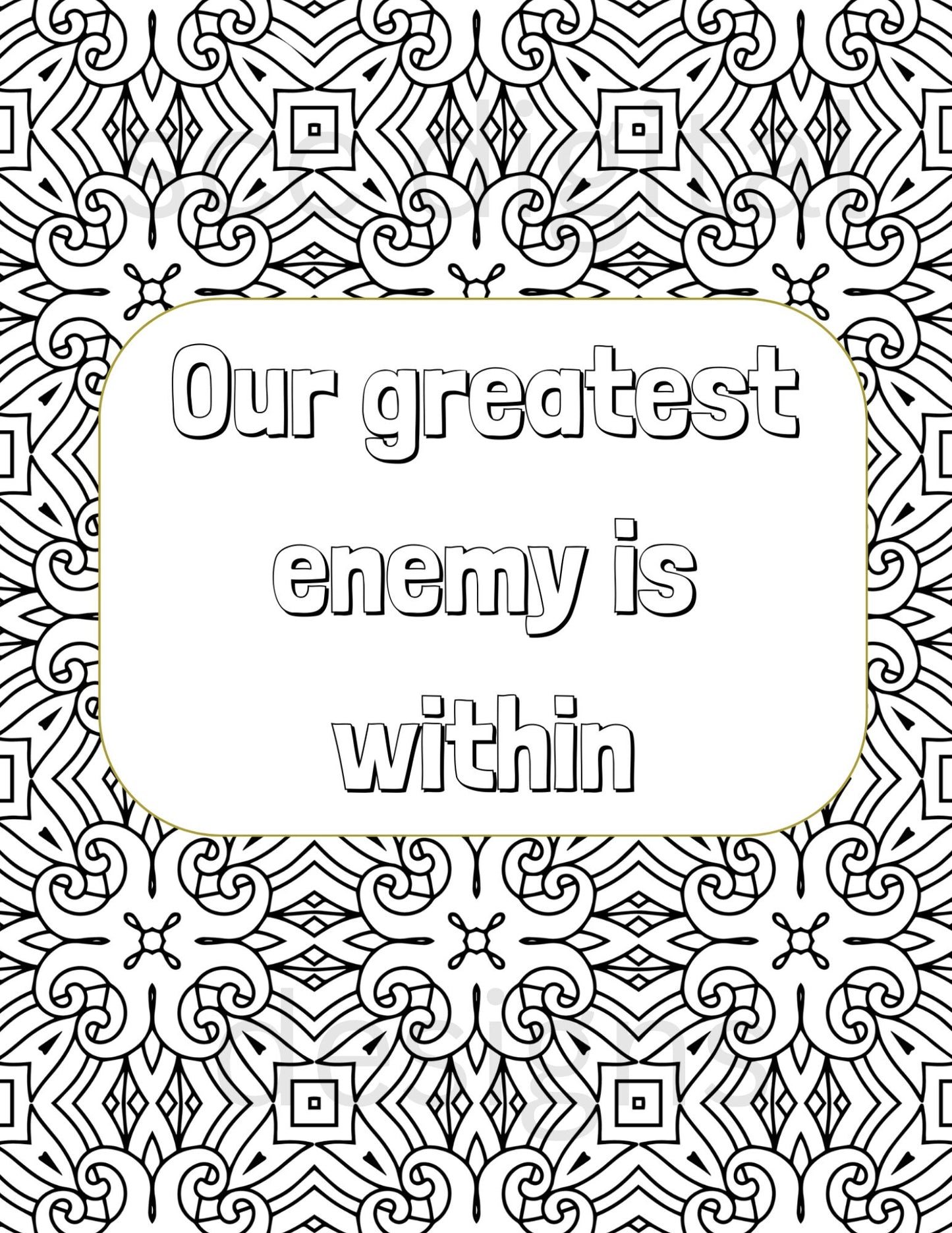 Adult Coloring Pages 4, Mandala Printable Wall Art, Geometric Shapes, Print at Home, Inspirational Quotes, Fun Educational, Instant Download, Personal Use Instant Download, Personal Use