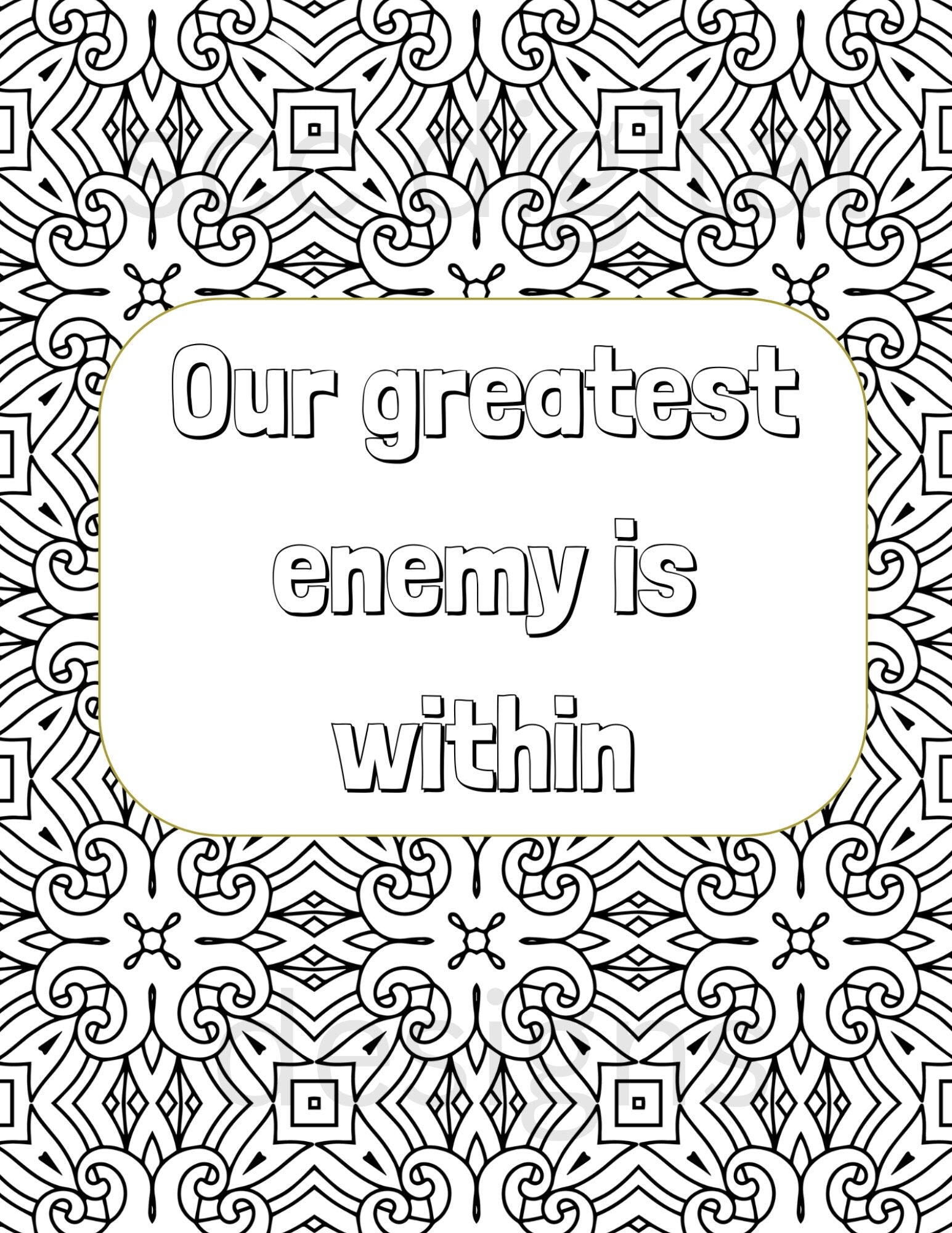 Adult Coloring Pages 4, Mandala Printable Wall Art, Geometric Shapes, Print at Home, Inspirational Quotes, Fun Educational, Instant Download, Personal Use Instant Download, Personal Use