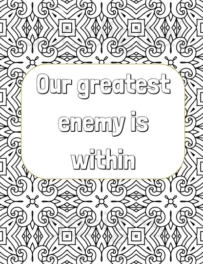 Adult Coloring Pages 4, Mandala Printable Wall Art, Geometric Shapes, Print at Home, Inspirational Quotes, Fun Educational, Instant Download, Personal Use Instant Download, Personal Use
