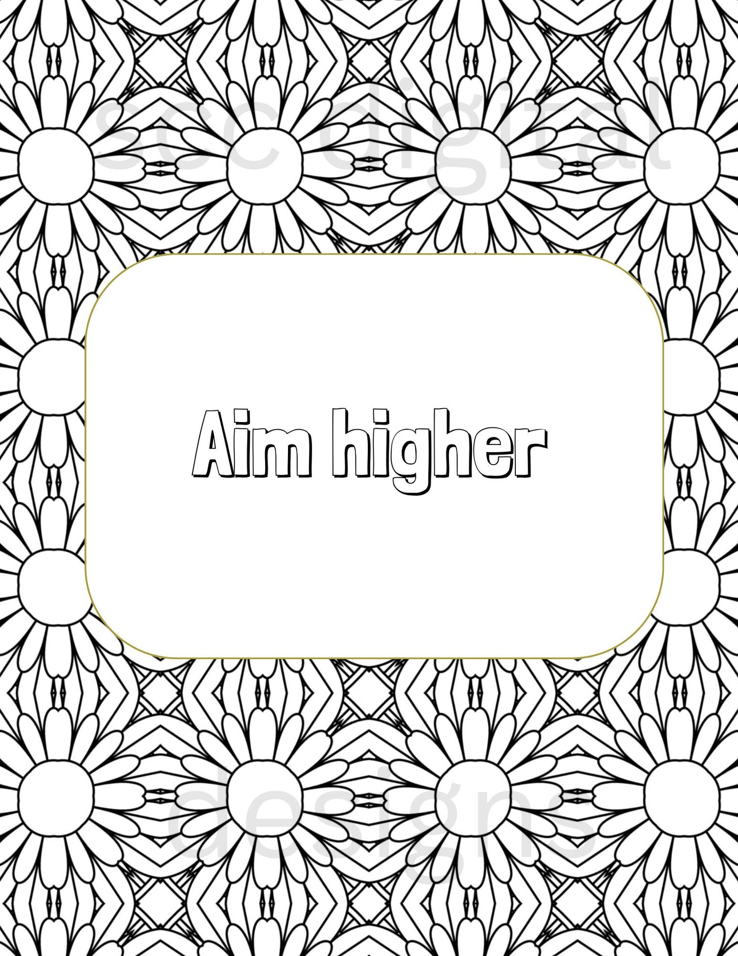 Adult Coloring Pages 5, Mandala Printable Wall Art,  Print at Home, Inspirational Quotes, DIY Gift for Her, Instant Download, Personal Use