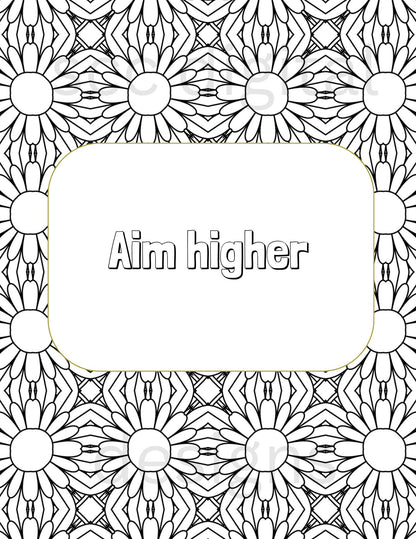 Adult Coloring Pages 5, Mandala Printable Wall Art,  Print at Home, Inspirational Quotes, DIY Gift for Her, Instant Download, Personal Use