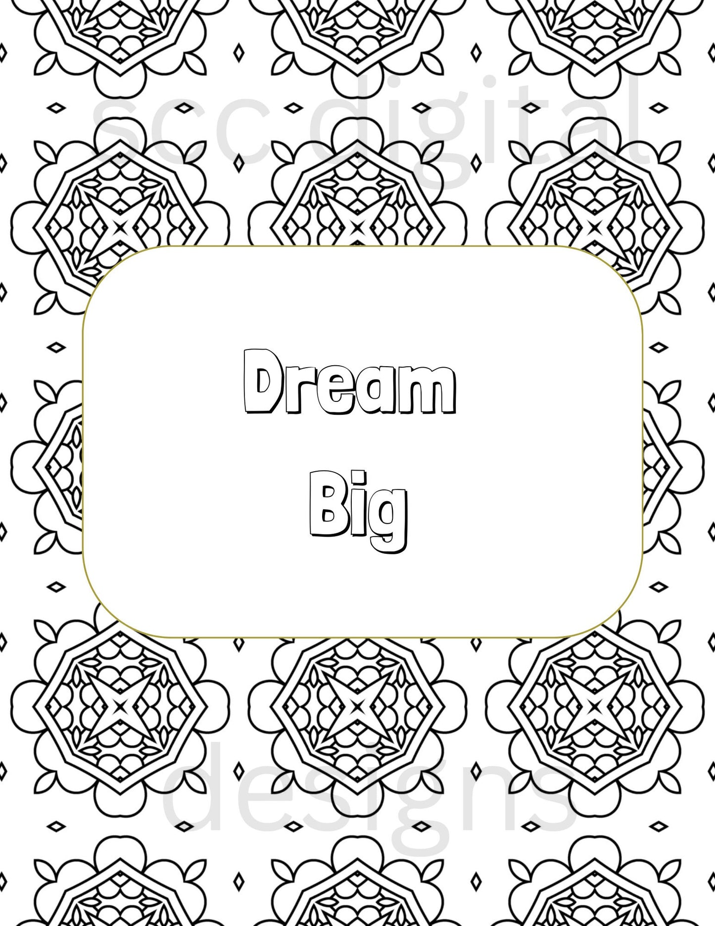 Adult Coloring Pages 5, Mandala Printable Wall Art, Geometric Shapes, Print at Home, Inspirational Quotes, Fun Educational, Instant Download, Personal Use Instant Download, Personal Use, Aim Higher, Try and Stop Me