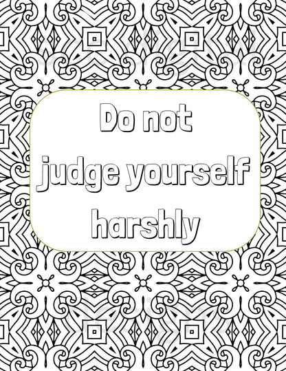 Adult Coloring Pages 2, Mandala Printable Wall Art, Geometric Shapes, Print at Home, Inspirational Quotes, Fun Educational, Instant Download, Personal Use Instant Download, Personal Use, Kindness is my Love Language