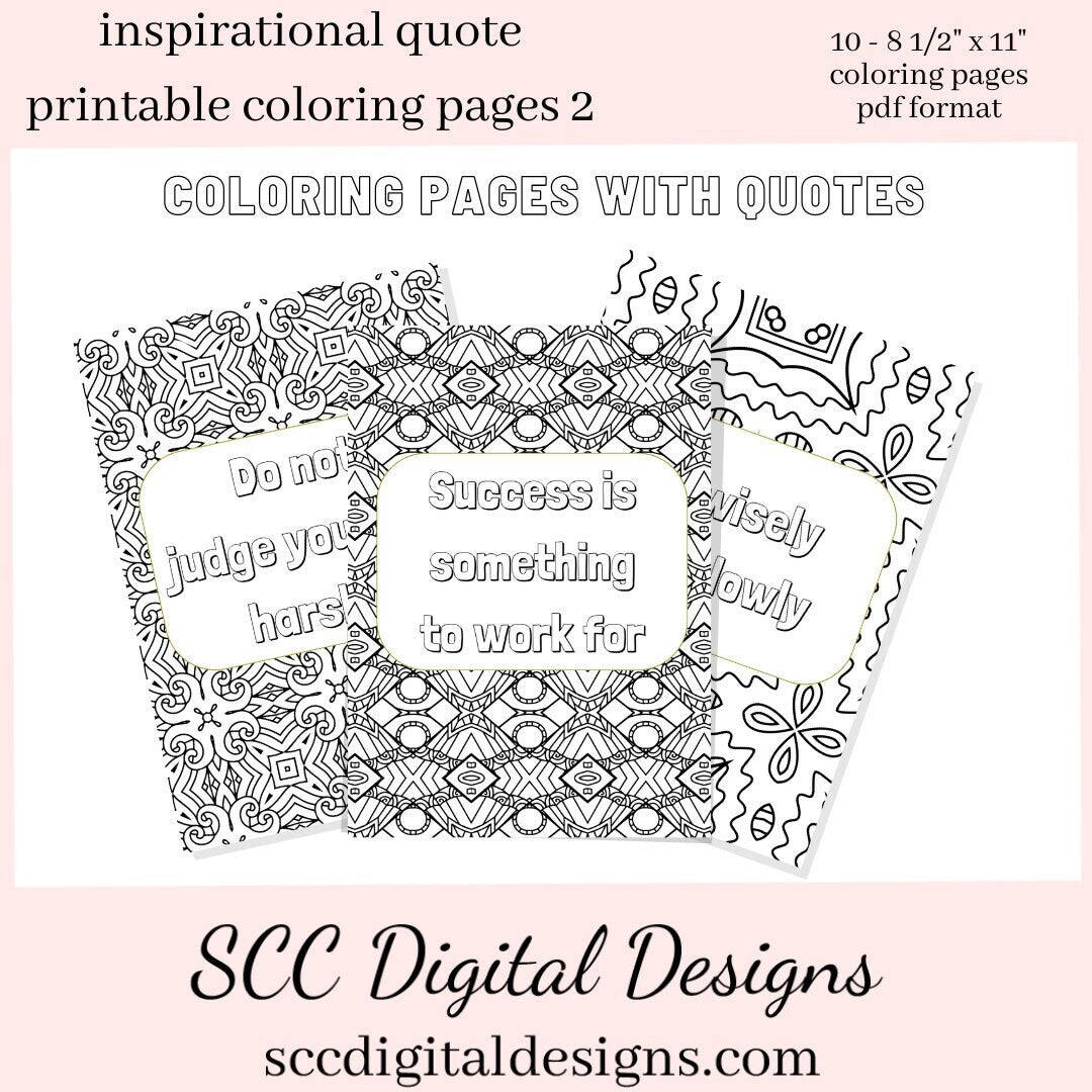 Adult Coloring Pages 2, Mandala Printable Wall Art, Geometric Shapes, Print at Home, Inspirational Quotes, Fun Educational, Instant Download, Personal Use Instant Download, Personal Use, Kindness is my Love Language