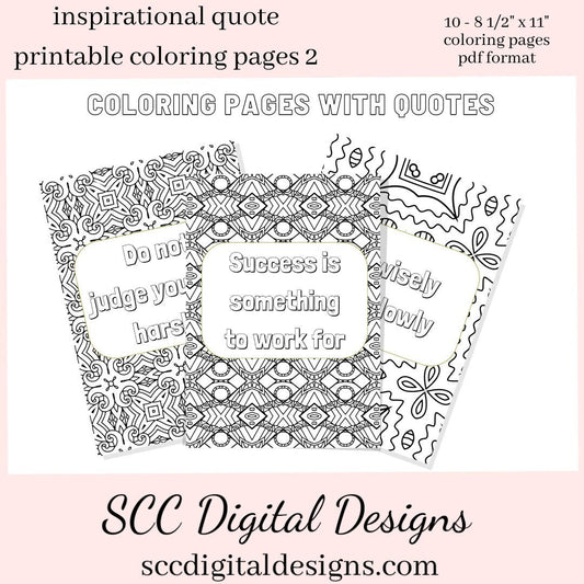 Adult Coloring Pages 2, Mandala Printable Wall Art, Geometric Shapes, Print at Home, Inspirational Quotes, Fun Educational, Instant Download, Personal Use Instant Download, Personal Use, Kindness is my Love Language