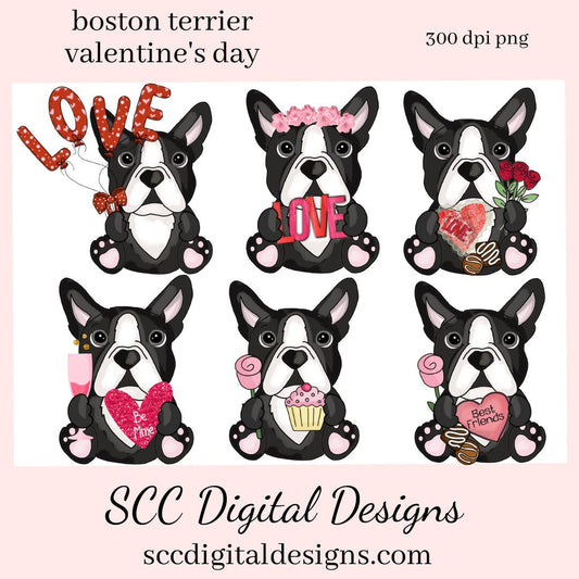 Boston Terrier PNG, Valentine's Clip Art, Black & White Dog, DIY Gift for Her, Instant Download, Dog Clip Art PNG, Commercial Use Art, Scrapbook Elements, Dog PNG for Tumblers, Clipart for Stickers, Clip Art for Kids, Old Red Truck, Dog Lover Gift For Women