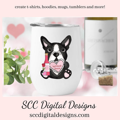 Boston Terrier PNG, Valentine's Clip Art, Black & White Dog, DIY Gift for Her, Instant Download, Dog Clip Art PNG, Commercial Use Art, Scrapbook Elements, Dog PNG for Tumblers, Clipart for Stickers, Clip Art for Kids, Old Red Truck, Dog Lover Gift For Women