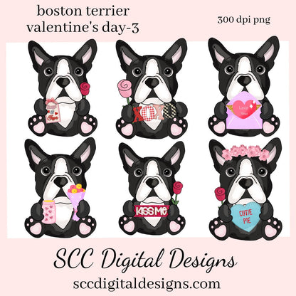 Boston Terrier PNG, Valentine's Clip Art, Black & White Dog, DIY Gift for Her, Instant Download, Dog Clip Art PNG, Commercial Use Art, Scrapbook Elements, Dog PNG for Tumblers, Clipart for Stickers, Clip Art for Kids, Old Red Truck, Dog Lover Gift For Women