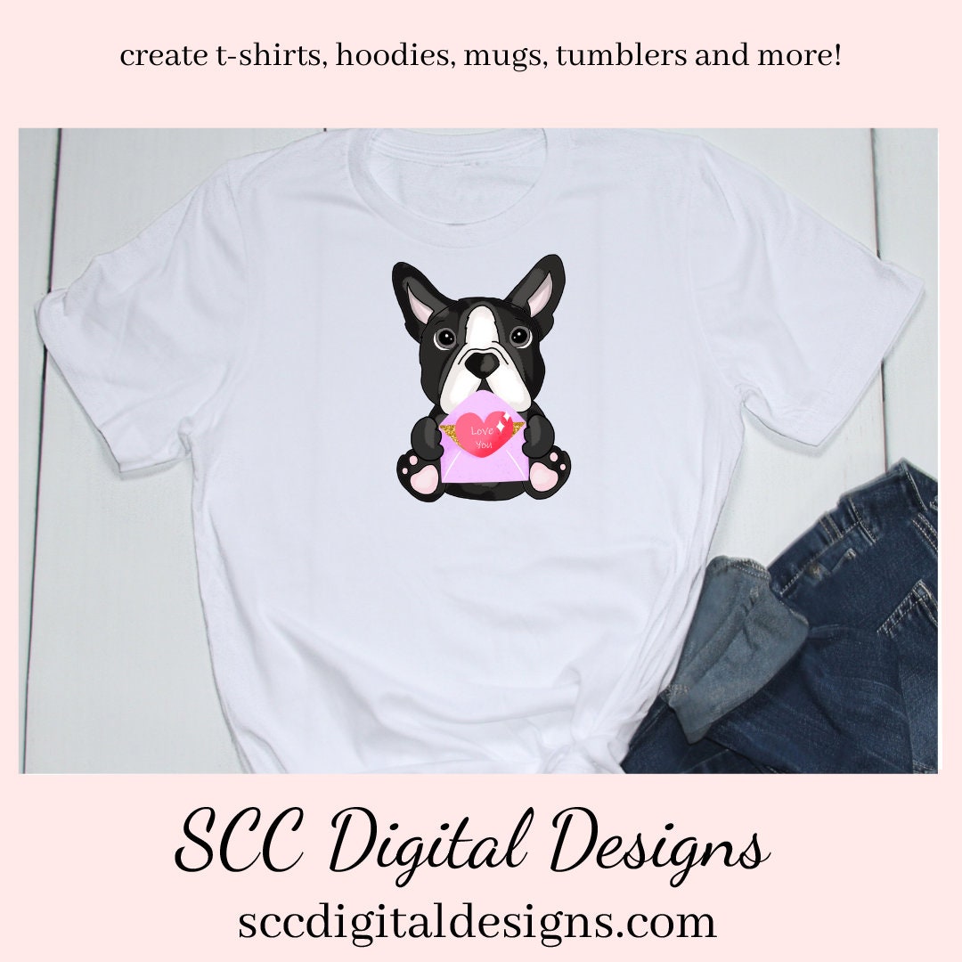 Boston Terrier PNG, Valentine's Clip Art, Black & White Dog, DIY Gift for Her, Instant Download, Dog Clip Art PNG, Commercial Use Art, Scrapbook Elements, Dog PNG for Tumblers, Clipart for Stickers, Clip Art for Kids, Old Red Truck, Dog Lover Gift For Women