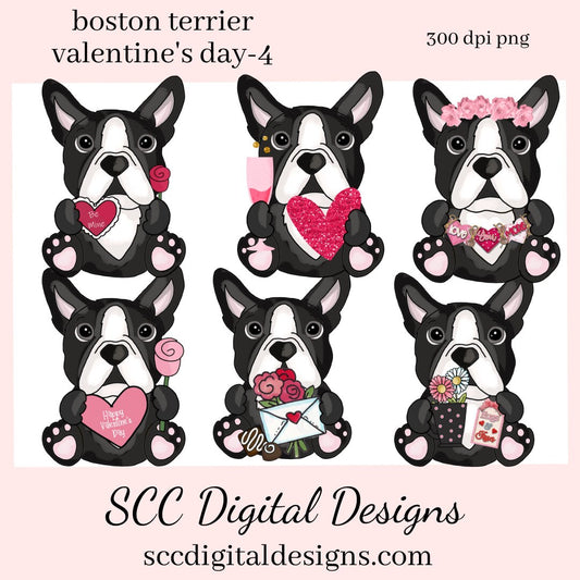 Boston Terrier PNG, Valentine's Clip Art, Black & White Dog, DIY Gift for Her, Instant Download, Dog Clip Art PNG, Commercial Use Art, Scrapbook Elements, Dog PNG for Tumblers, Clipart for Stickers, Clip Art for Kids, Old Red Truck, Dog Lover Gift For Women